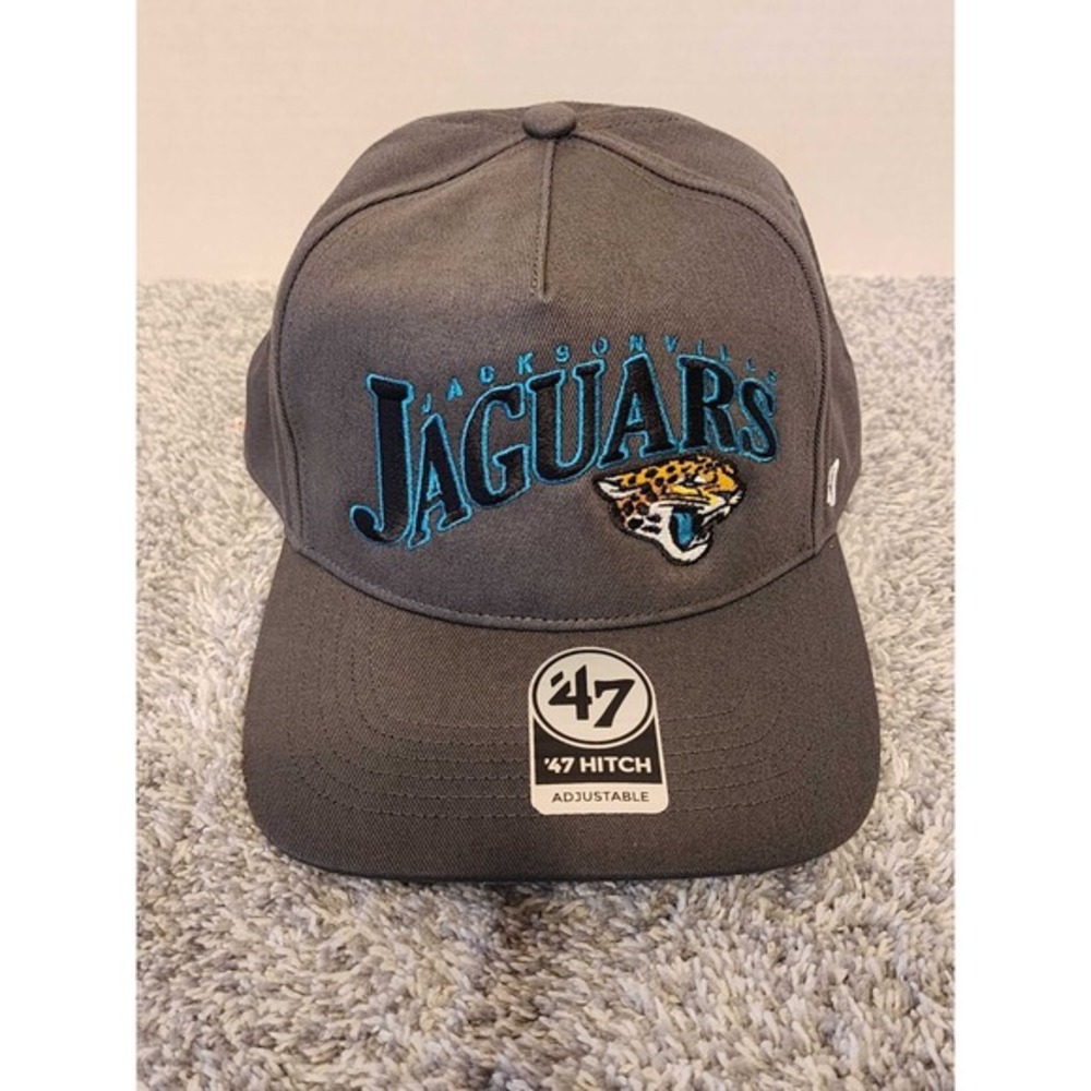 '47 Brand‎ Jacksonville Jaguars Wave Hitch NFL Adjustable Snapback Hat Grey NEW